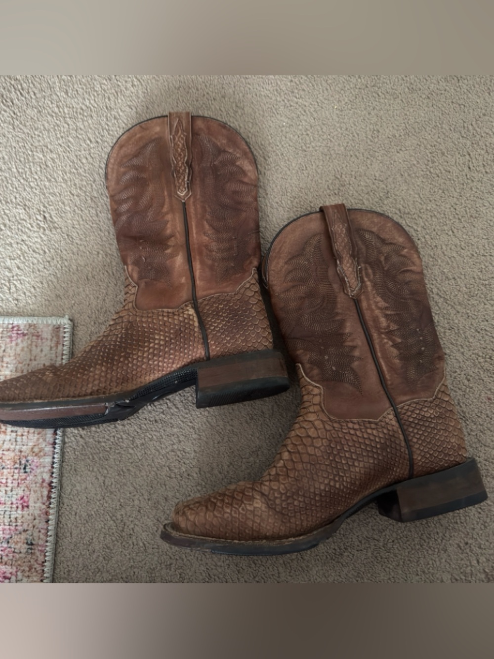 Dan Post KA Faux Python Print Leather Boots - Picture 4 of 9